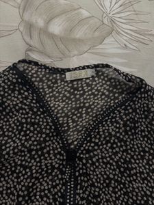 Polka Dot Print Long Sleeve Blouse