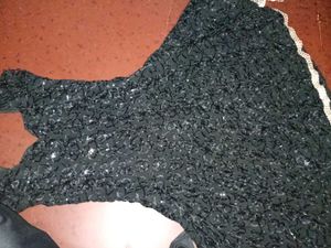 Black Floral Sequin Top