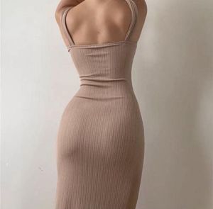 BeigeBodycon Midi Dress