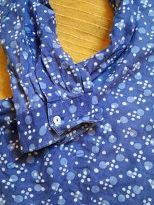 Pure Cotton Blue Printed Top SRISHTI