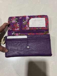 Stylish Purple Wallet with Floral Accents