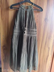 Olive Green Halter Dress