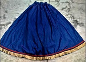 Blue Colour Satin Silk Skirt