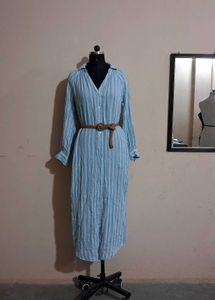 Striped Shirtdress with Belt