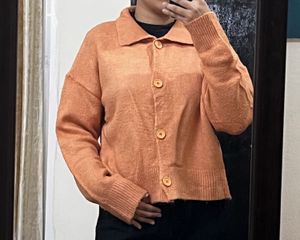 Peach Knit Cardigan