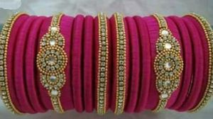 Pink Silk Thread Bangles