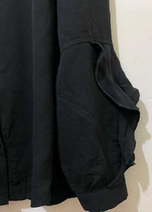 Elegant Black Ruffled Top Length 25