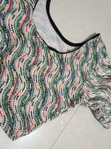 Floral Print Saree With Blouse