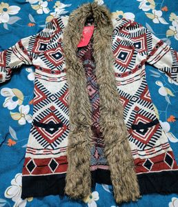 Boho Chic Faux Fur Cardigan