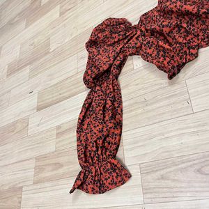 Rust Floral Regular Crop Top.