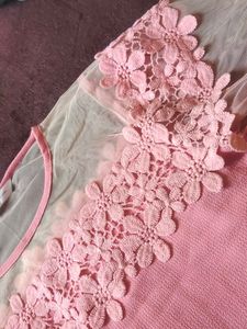 Elegant Pink Floral Lace Top💖