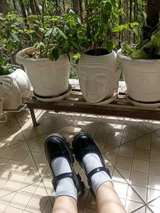 black Mary Janes block flats 🍙🧺🎀