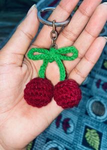 Handmade Crochet Cherry Keychain-Adorable & Unique