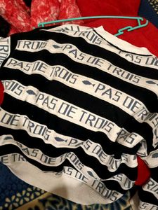 Striped &#34;Pas De Trios&#34; Sweater