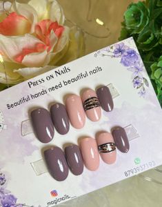 Press On Nails - Mauve & Pink