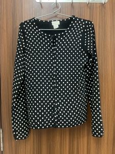 Black &amp; White Polka Dot Vintage Classic Cardigan