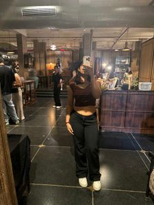 Maroon Casual Crop top