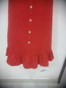 Vero Moda Red Button-Front Dress