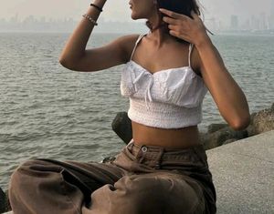 White Cute Stylish CROP TOP