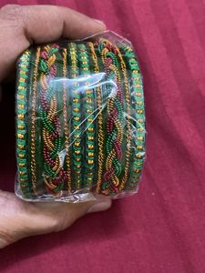Glass Bangles with Zircon Gemstone