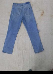 Flared Blue Distress Jeans