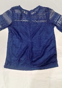 Elegant Navy Lace Top