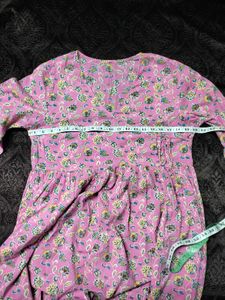 Floral Print Pink Kurta/Dress