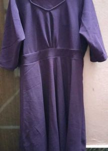 Women Fit And Flare Purple Dress.