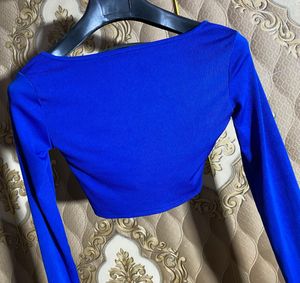 Blue Long Sleeve Top