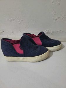 Navy Quilted Slip-On Sneakers