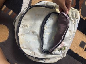 Denim Embroidered Backpack
