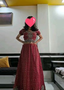 Maroon Embroidered Lehenga CholiSet