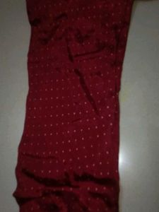 Burgundy Polka Dot Churidar Set Of Embroidery Kurt