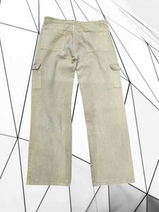 Khaki Wide Leg Cargo Pants