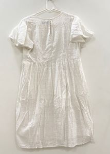 White Schiffli Dress