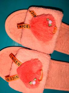 Rose Pink Soft Home Slippers