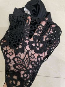 ONLY crochet black shorts for women