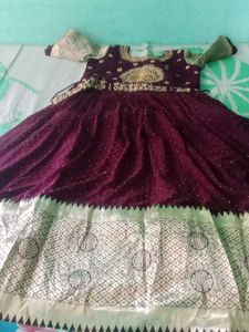 Elegant Maroon &amp; Gold Embellished Anarkali Suit