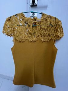 Mustard Lace Top