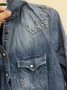 Studded Denim Western Shirt For Women