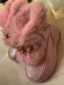 Cute Pink Fur Boots