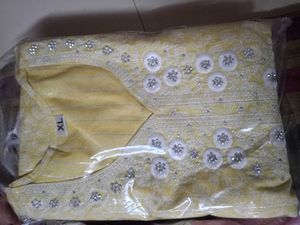 Floral Embroidered Fabric - Light Blue