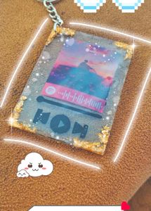 Resin Spotify Keychain