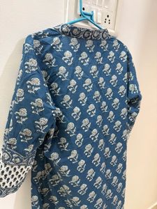 Blue Floral Print Kurti