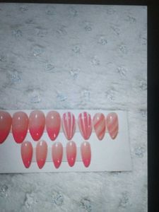 Pink Press on Nails