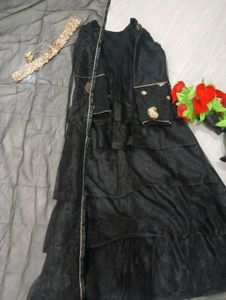 New Party Wear 2 Piece Maxi Dress With Waist Belt