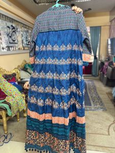 Soft Kalidar Ethnic Gown Pom-pom Lace &amp; dupatta
