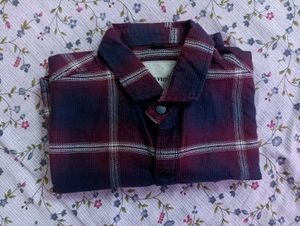 Burgundy & Navy Plaid Shirt