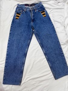 Vintage Striped Pocket Jeans