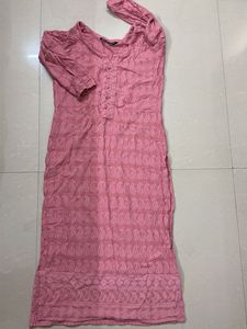 Pink Embroidered Kurta